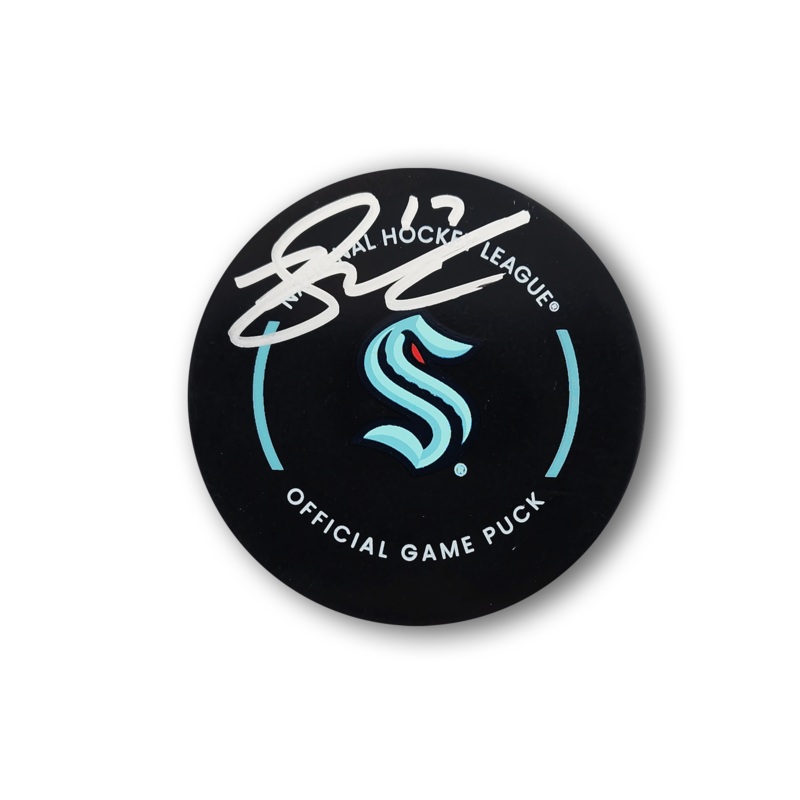 Jaden Schwartz Autographed Seattle Kraken Official Hockey Puck