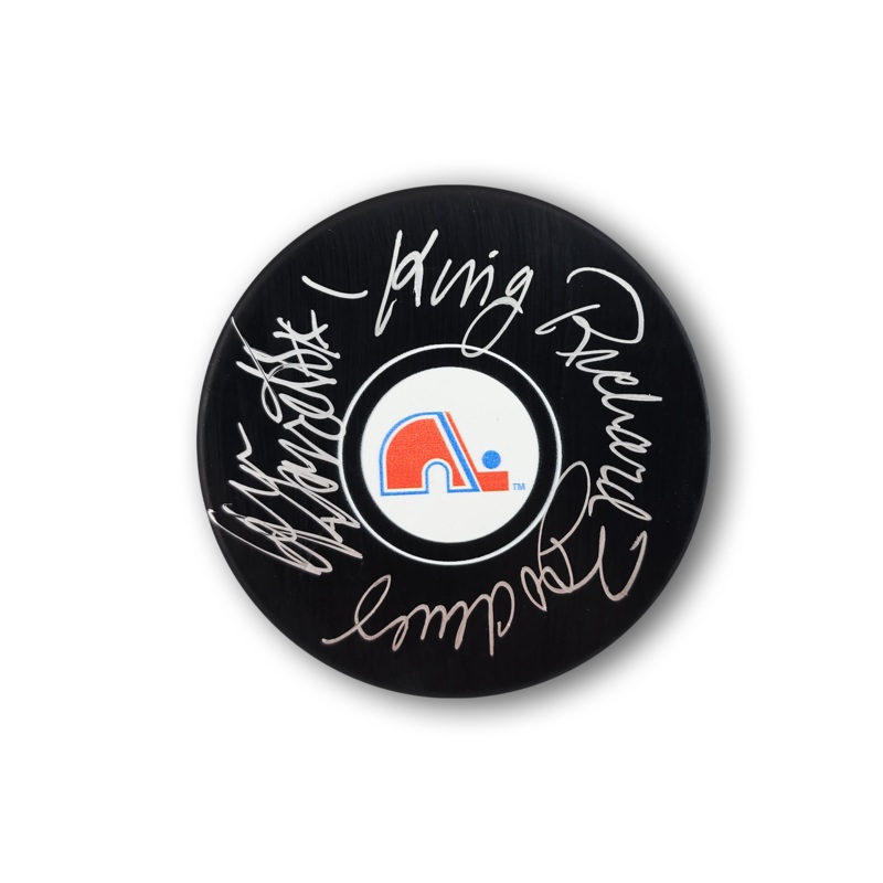 Richard Brodeur Autographed Quebec Nordiques Hockey Puck