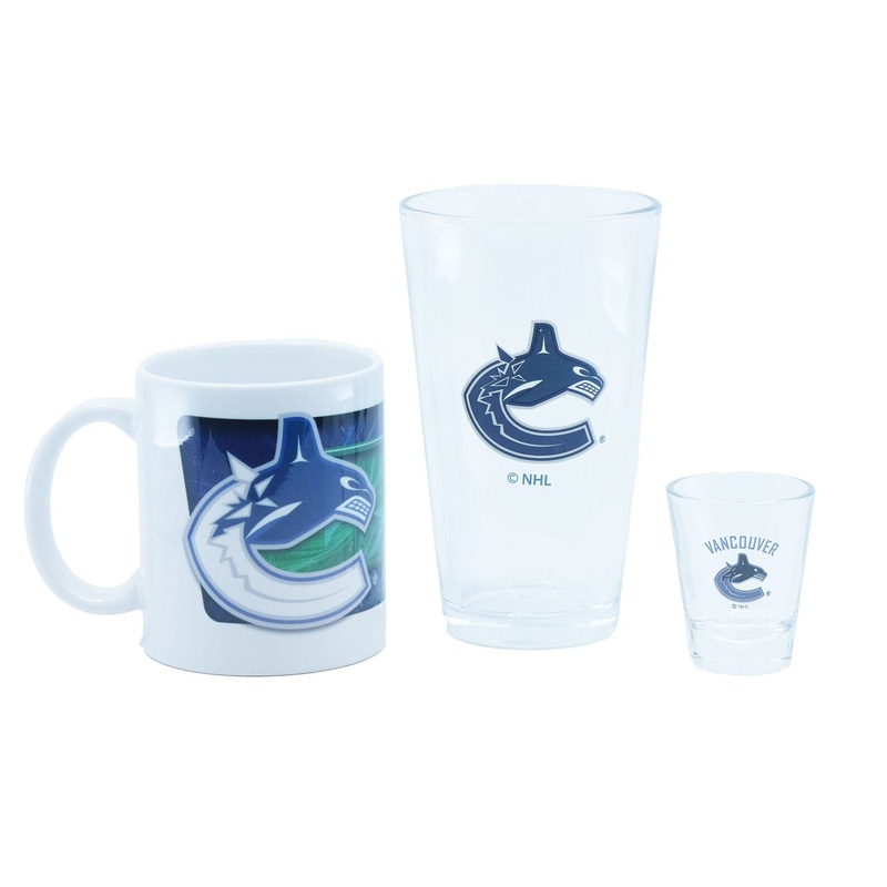 Vancouver Canucks Sports Vault NHL Glass Gift Set – 3 Pack