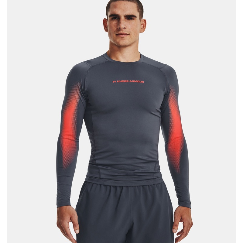 Heatgear Long Sleeve Men’s|DOWNPOUR GRAY/AFTER BURN|S|M|L|XL|XXL