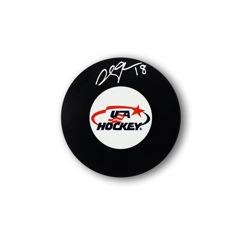 Jack Drury Autographed Team USA Hockey Puck