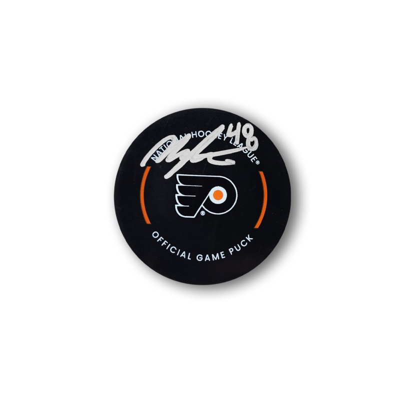 Morgan Frost Autographed Philadelphia Flyers Official Hockey Puck