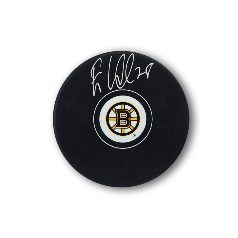 Elias Lindholm Autographed Boston Bruins Hockey Puck