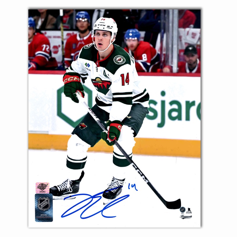 Joel Eriksson Ek Autographed Minnesota Wild Away 8×10 Photo