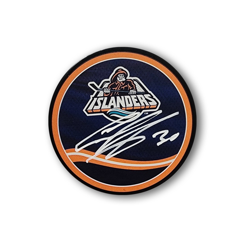 Ilya Sorokin Autographed New York Islanders Reverse Retro Hockey Puck