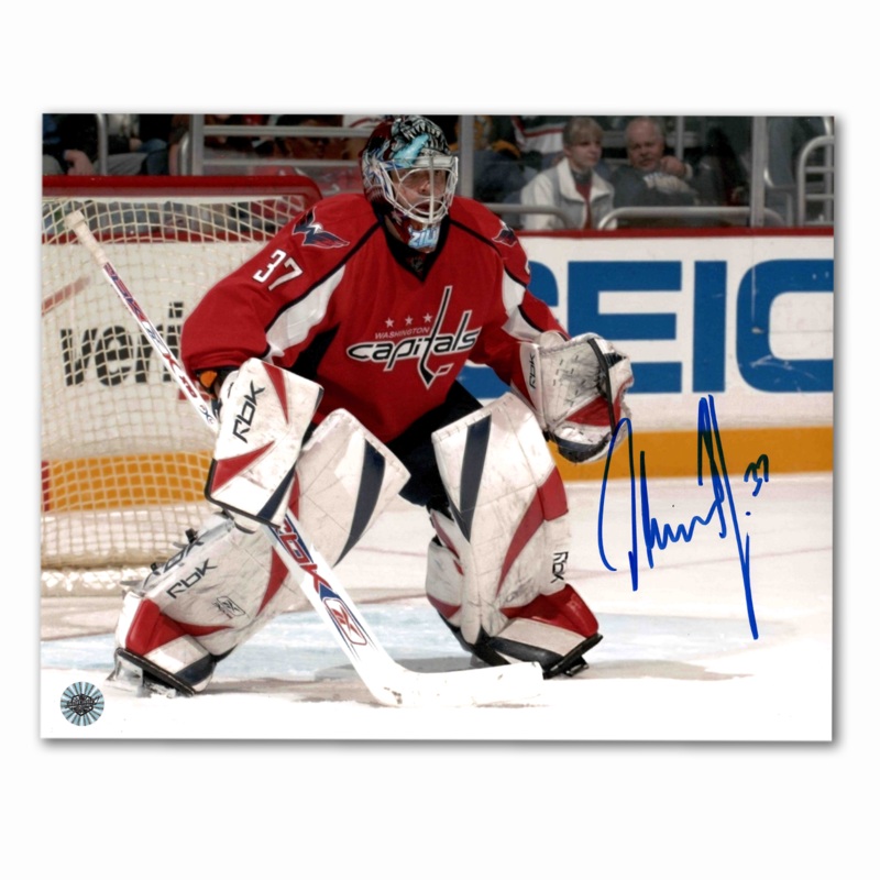 Olaf Kolzig Autographed Washington Capitals Home 8×10 Photo