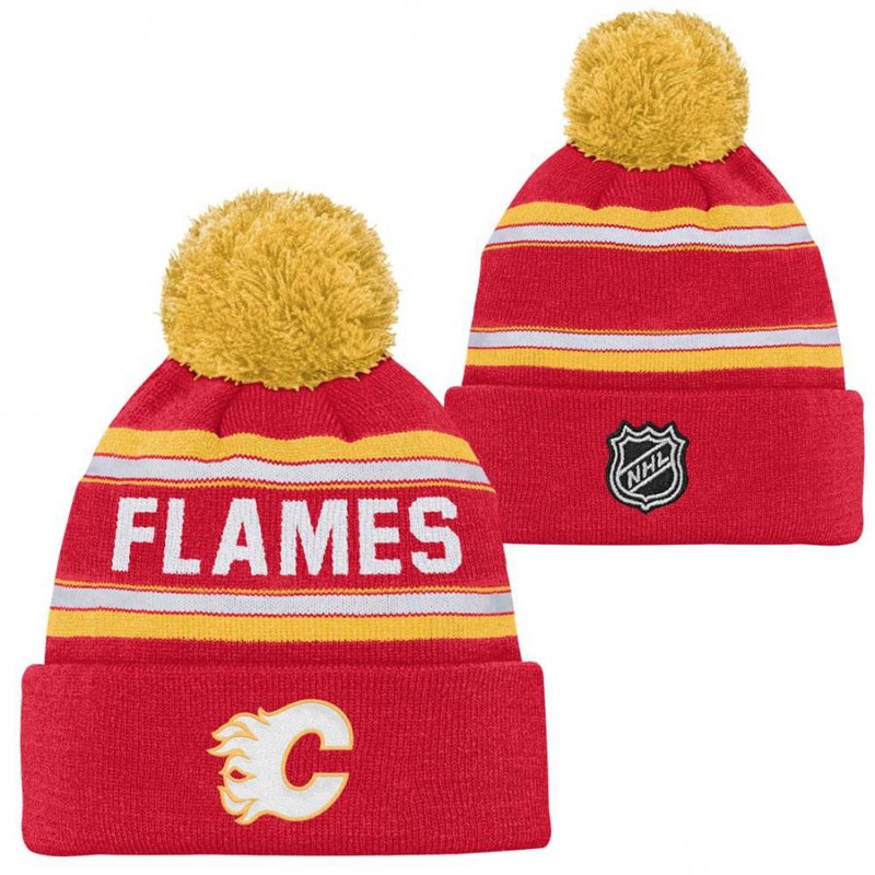 Youth NHL Jacquard Cuff Pom|CALGARY FLAMES|TORONTO MAPLE LEAFS|MONTREAL CANADIENS|EDMONTON OILERS