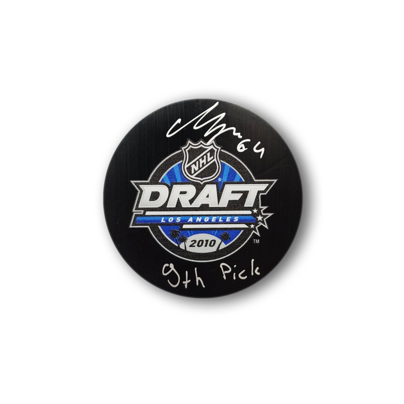 Mikael Granlund Autographed 2010 NHL Draft Hockey Puck Inscribed 9th Pick