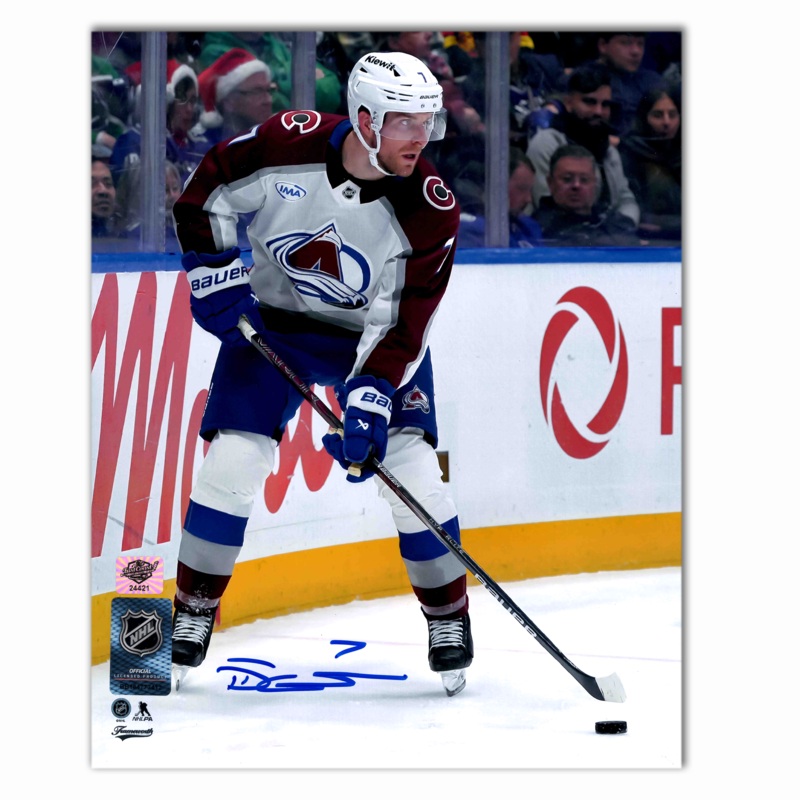 Devon Toews Autographed Colorado Avalanche Away 8×10 Photo