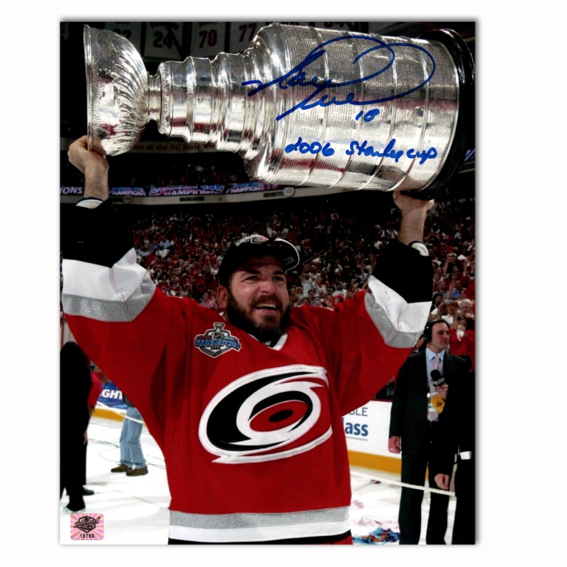 Mark Recchi Autographed Carolina Hurricanes Stanley Cup 8×10 Photo