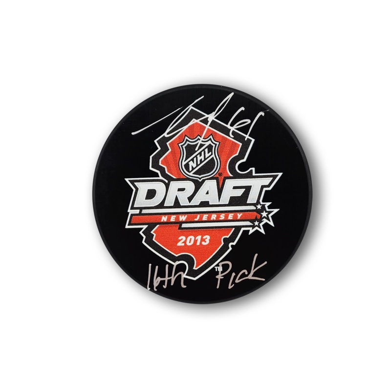 Nikita Zadorov Autographed 2013 NHL Draft Hockey Puck Inscribed 16th Pick