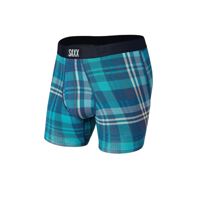 Saxx Ultra Boxers – Blue Free Fall Plaid