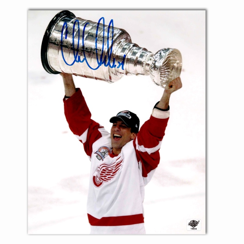 Chris Chelios Autographed Detroit Red Wings Stanley Cup 8×10 Photo