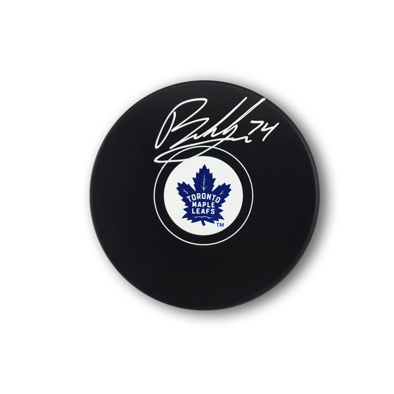 Bobby McMann Autographed Toronto Maple Leafs Hockey Puck