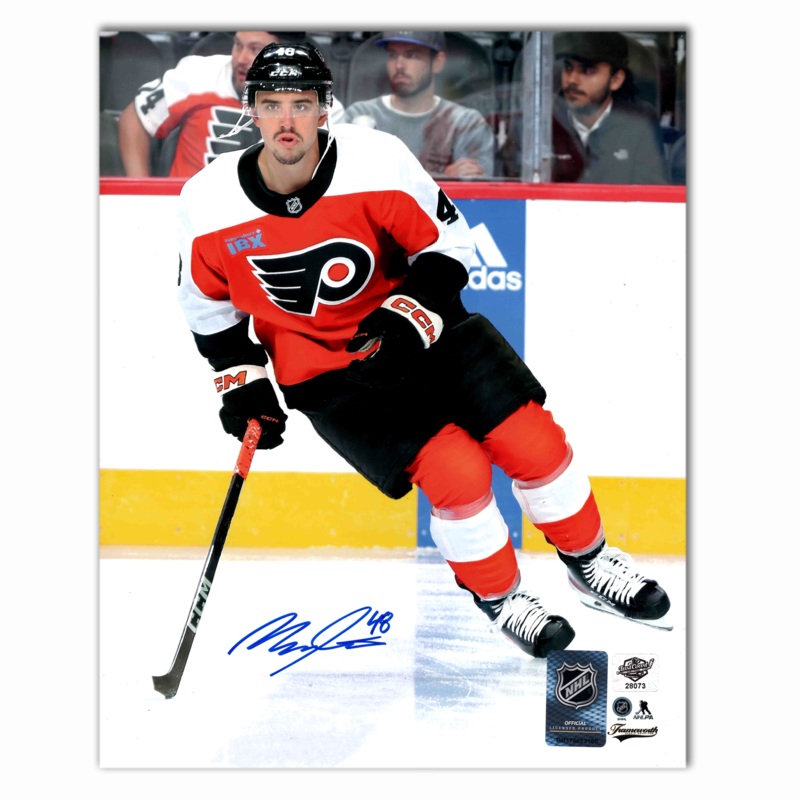 Morgan Frost Autographed Philadelphia Flyers Home 8×10 Photo