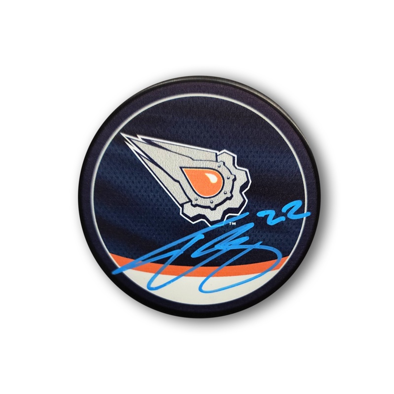 Tyson Barrie Autographed Edmonton Oilers Reverse Retro Hockey Puck