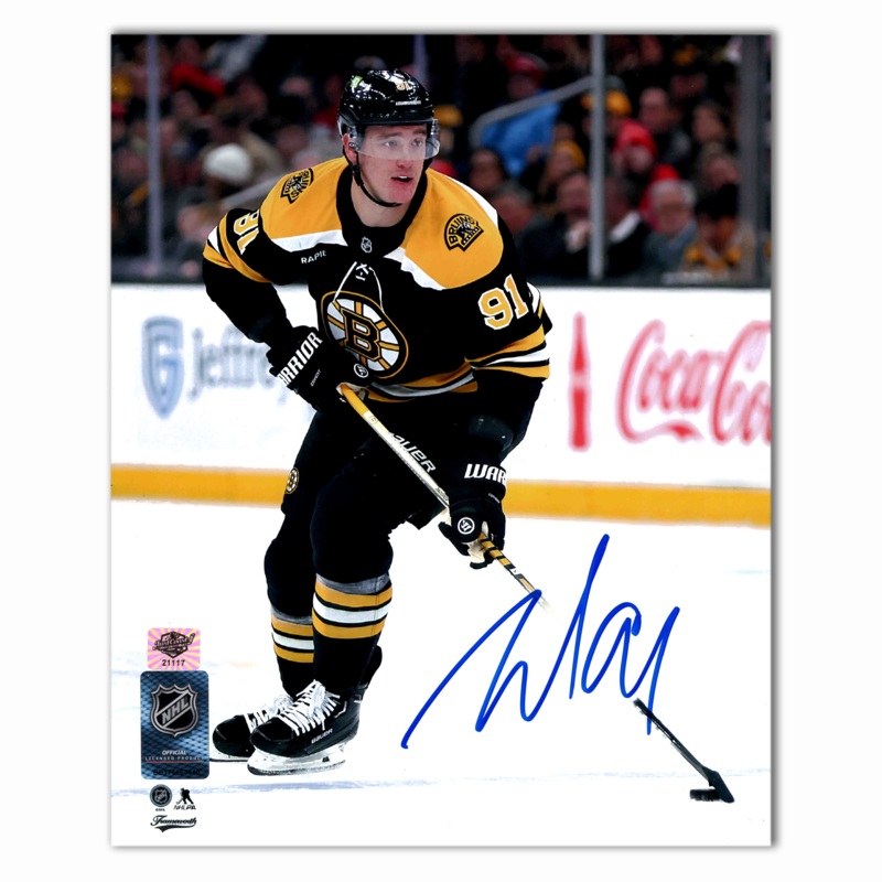 Nikita Zadorov Autographed Boston Bruins Home 8×10 Photo