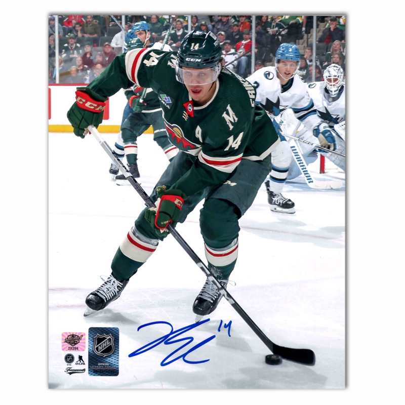 Joel Eriksson Ek Autographed Minnesota Wild Home 8×10 Photo