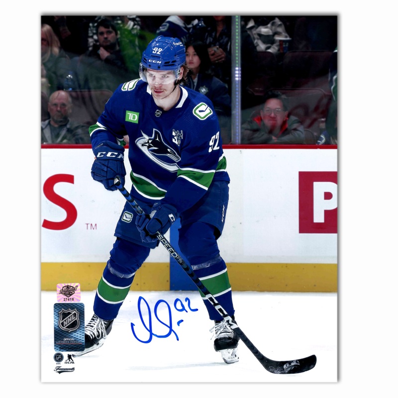 Vasily Podkolzin Autographed Vancouver Canucks Home 8×10 Photo