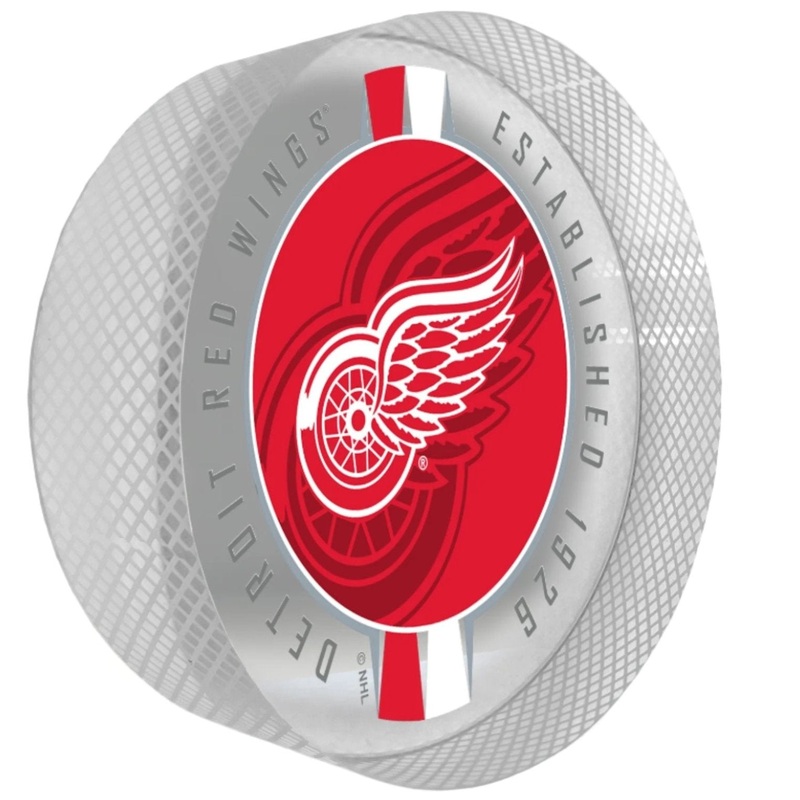 Detroit Red Wings Puck | Crystal Ribbon