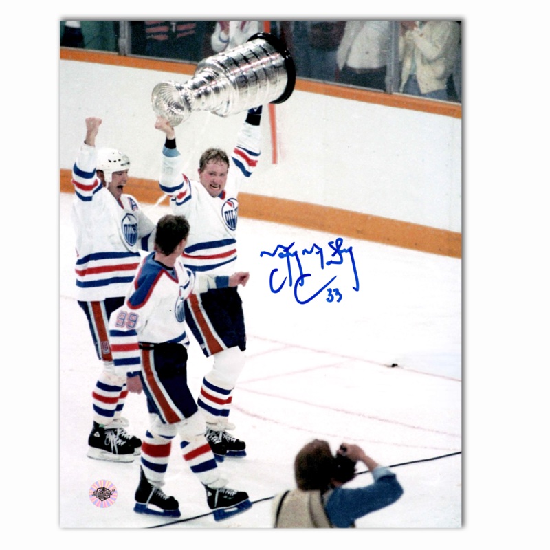 Marty McSorley Autographed Edmonton Oilers Stanley Cup 8×10 Photo
