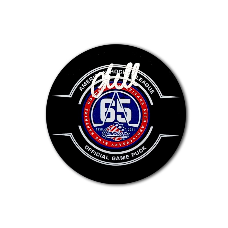 Jacob Markstrom Rochester Americans Official Autographed Hockey Puck