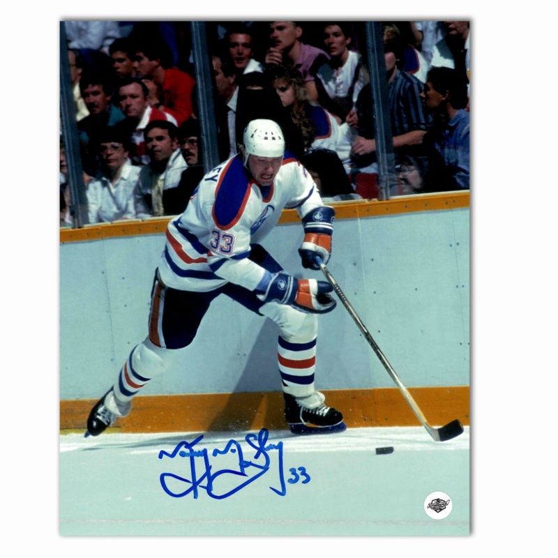 Marty McSorley Autographed Edmonton Oilers Away 8×10 Photo