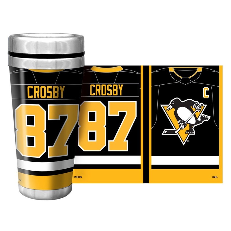 Pittsburgh Penguins Sidney Crosby Travel Mug – 16 oz Full Wrap Replica Signature