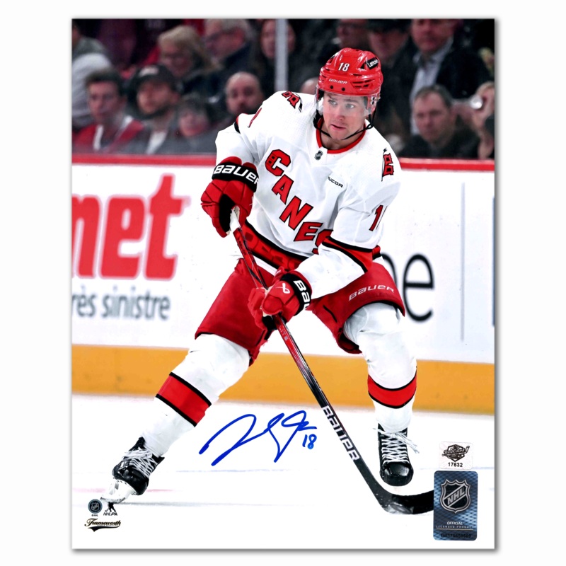 Jack Drury Autographed Carolina Hurricanes Away 8×10 Photo