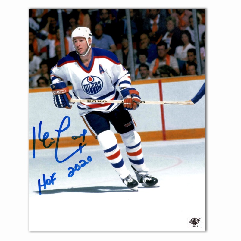 Kevin Lowe Autographed Edmonton Oilers 8×10 Away Photo