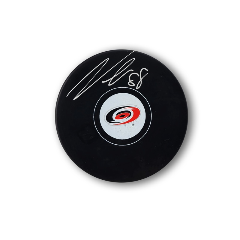 Martin Necas Autographed Carolina Hurricanes Hockey Puck